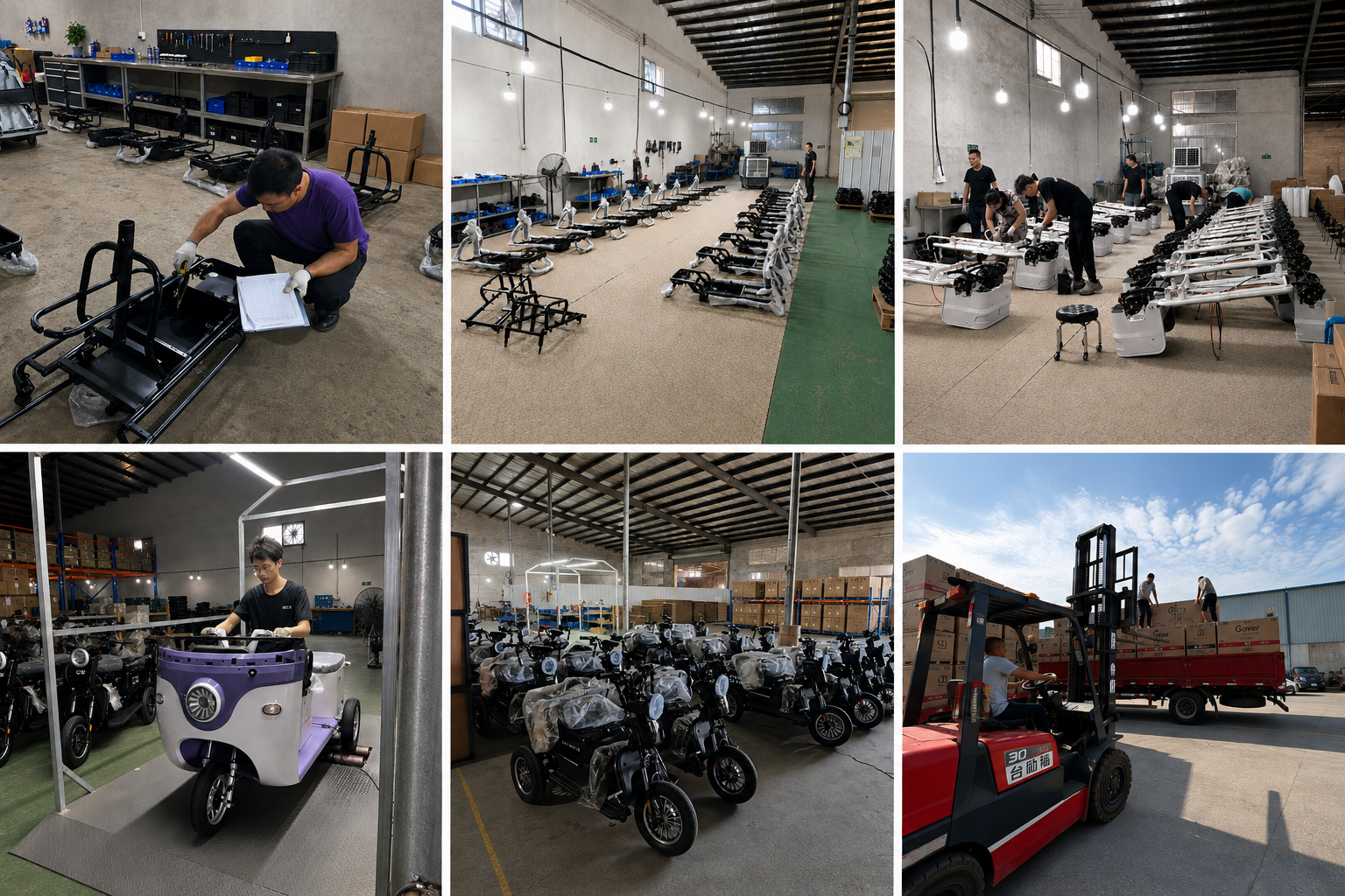 NAVERO electric tricycle assembly and quality preparation area