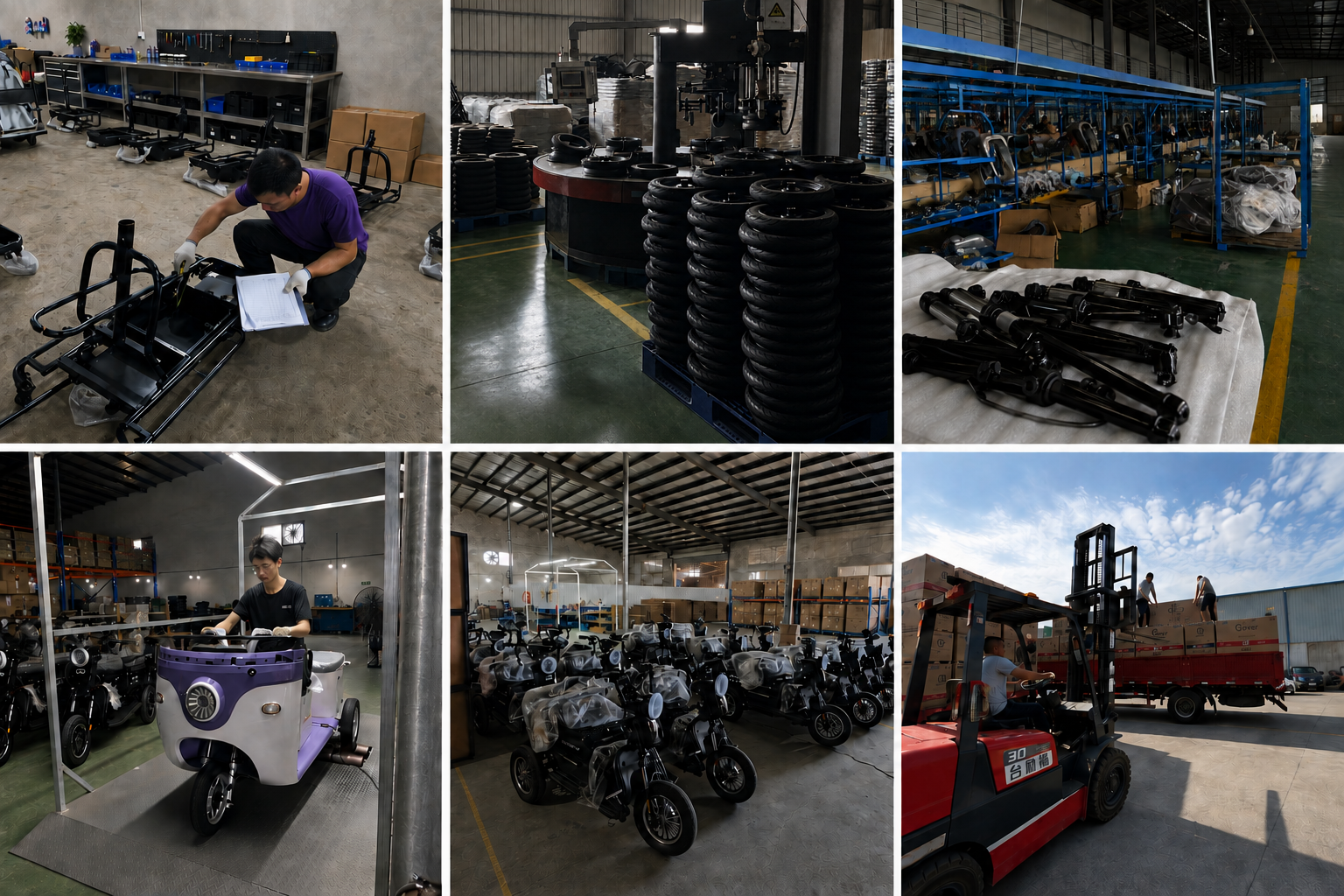 NAVERO electric tricycle assembly and quality preparation area